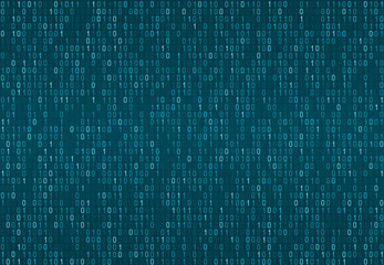 Binary computer code seamless pattern. Matrix background with digits 1.0. Vector illustration.
