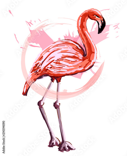 rozowy-flaming-w-stylu-szkicu-na-bialym-tle-ilustracji-wektorowych