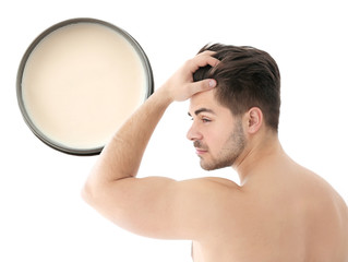 Canvas Print - Handsome young man on light background