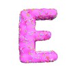 Pink sugar sprinkle letter E Isolated on white background