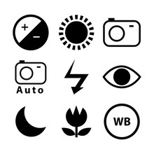 Camera Function Icon Set Vector Template. Icon Sign Element