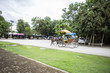 Horse carriage ride for tourist at the temple in Northern Thailand, local transportation, tourism concept, outdoor day light