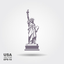 Liberty Statue Icon Illustration
