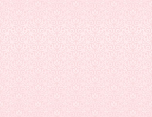 seamless pattern of flowers and leaves in blush pink color