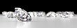 Leinwandbild Motiv Group of Diamonds placed on reflection background, 3d rendering.