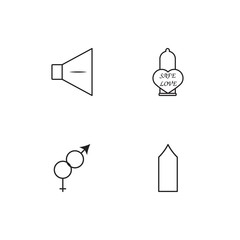 Sex linear icons set. Simple outline vector icons