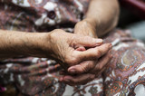 Eldery woman hands.