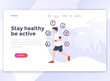Flat Modern design of wesite template - Stay healthy be active