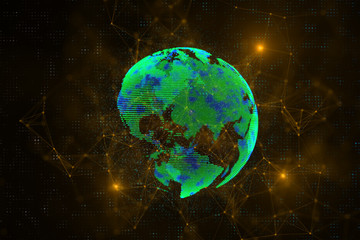 Wall Mural - global business and technology concept