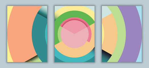Aufkleber - Geometric abstract background.Paper cut of vertical A4 cover design for business banner template and material design.Vector illustration.