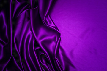 Abstract purple drapery cloth, Wave of dark violet fabric background,