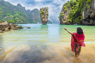 Wall Mural - james bond island on phang nga bay, thailand