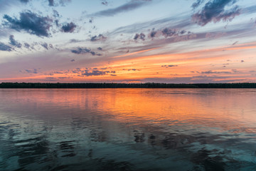 Sunset on river