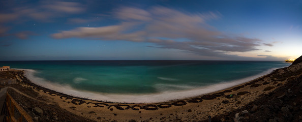 Poster - Panorama of sea coast at sunset