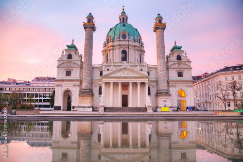 Plakat Kościół św. Karola (Karlskirche) w Wiedniu, Austria