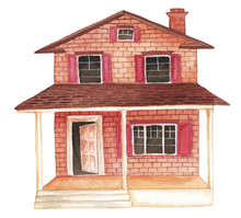 Watercolor House Clipart Illustration