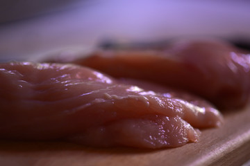 Fresh row chicken breast fillets closeup