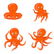 octopus emotional characters, emoji drawings
