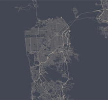 Vector Map Of The City Of San Francisco, USA