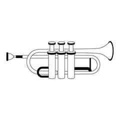 Canvas Print - Trumpet music instrument vector illustration graphic design