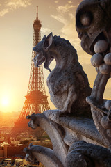 Wall Mural - chimeras in paris