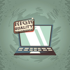 Poster - laptop computer gadget high quality product grunge retro style