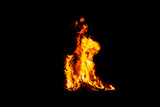 Fototapeta Sawanna - Bonfire blur silhouette Black background light