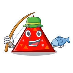 Sticker - Fishing triangel mascot cartoon style