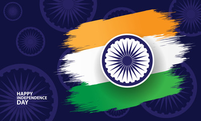 Happy indian independence day concept design with pattern background