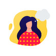 Woman with thinking bubble vector illustration