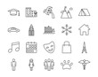 Search for fellow travelers, companion vector icons set outline style
