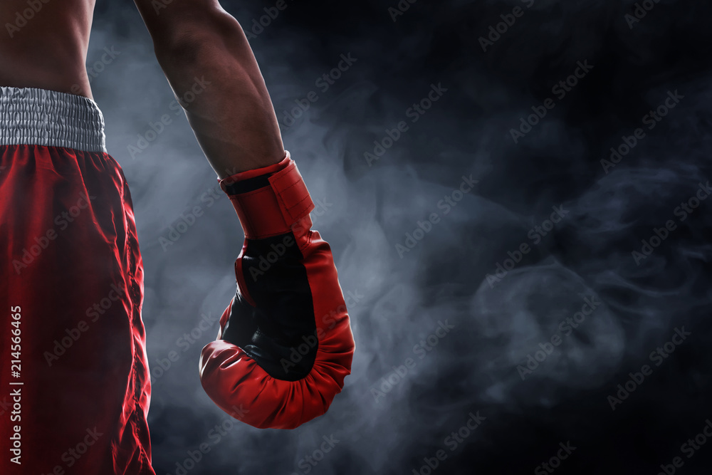 Red boxing glove - obrazy, fototapety, plakaty 