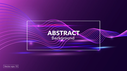 Wall Mural - Modern background with abstract wave. Vector trendy screen design with colored gradient, cosmic web page template, eps10