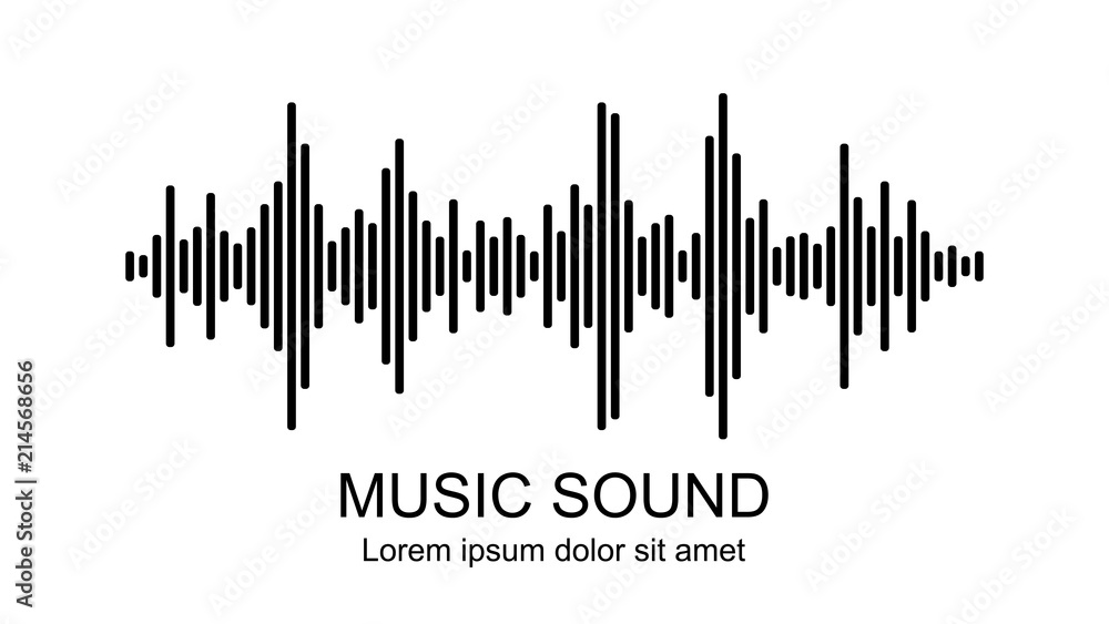 Vector music sound waves on white background. Audio equalizer icon. - obrazy, fototapety, plakaty 