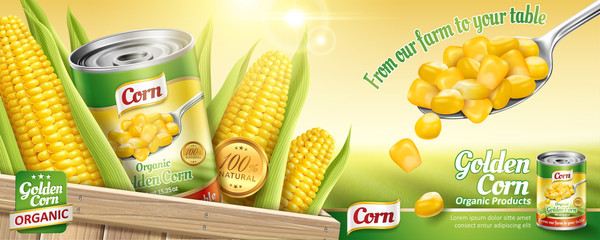 Organic canned corn ads