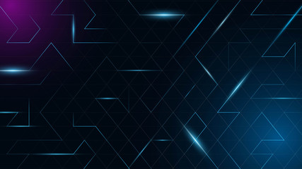 Wall Mural - Abstract technological backdrop of luminous lines