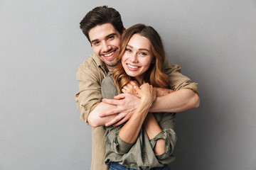 lovely young couple hugging