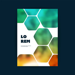 Wall Mural - Modern Style Tiled Flyer or Cover Design for Your Business with Blurred Forest Image - Applicable for Reports, Presentations, Placards, Posters, Travel Guides 