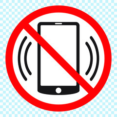 Canvas Print - No phones, red vector sign. Cellphones not allowed sign.