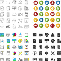 Printing icons set