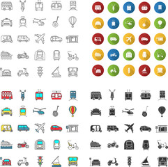 Poster - Public transport icons set