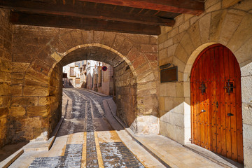 Wall Mural - Mora de Rubielos village arch in Teruel Spain