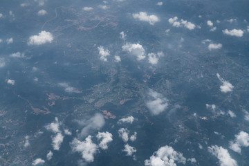 Canvas Print - Aerial view of land from plane