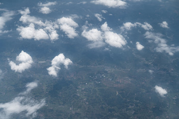 Wall Mural - Aerial view of land from plane