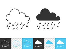 Rain Simple Black Line Vector Icon