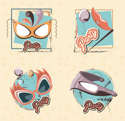 Poster - carnival set collection icons