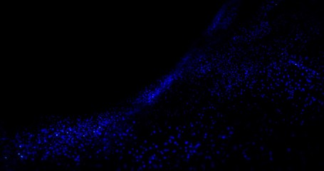 Wall Mural - Blue Plankton Wave Particle Pattern Loop Animation 4k Video.