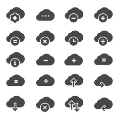 Poster - Computer cloud related gray icons