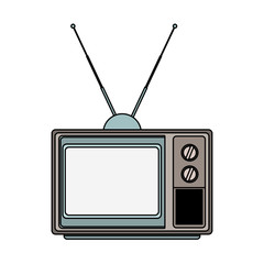 Sticker - Old tv cartoon vector illustration graphic design