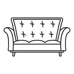 Sticker - Leather sofa icon. Outline illustration of leather sofa vector icon for web design isolated on white background